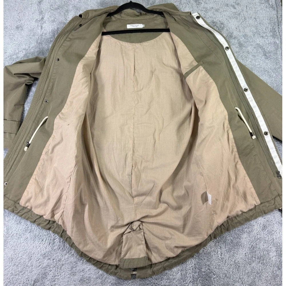 Shades‎ of Grey Micah Cohen Jacket Mens M Green Hooded Zip Snap Lined Minimalist